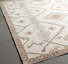 Cream Beige Moroccan Wool Rug